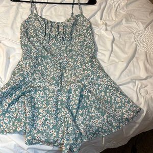 Blue Flower Romper Dress